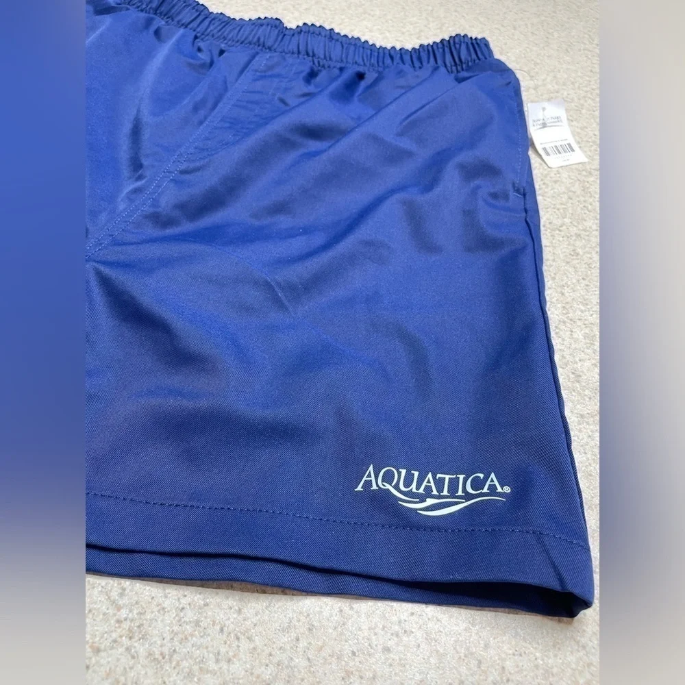 NWT Aquatica Blue Youth Swim Trunks Elastic Waist Pockets Youth XL